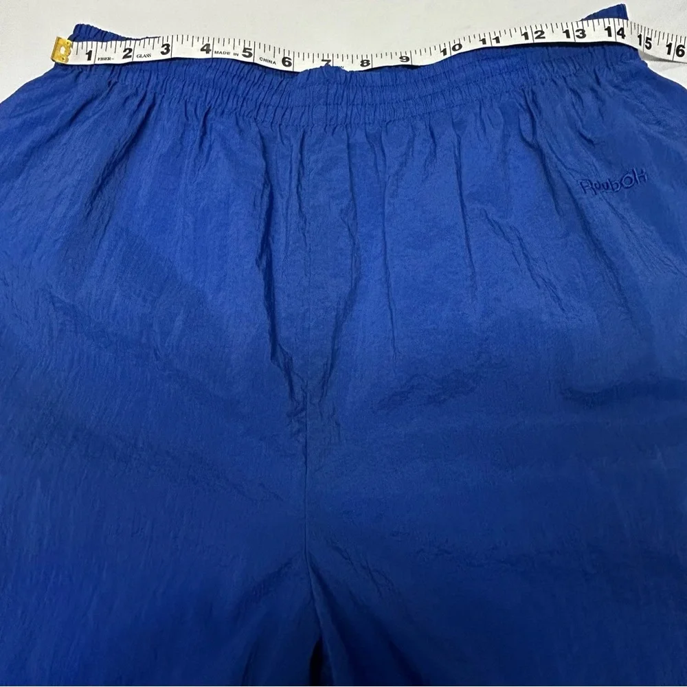 Vntg Reebok Womens Jogger Pants Size L High Rise Tapered Gym 90s Streetwear Blue
